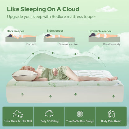 ✨ Thicken Bedding Fitted Sheet, Fluffy Pillow Top Pad,Cooling Comfortable Mattress Cover