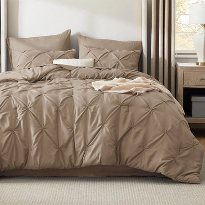 7PCS King Size Pintuck Comforter Set | Bedsure Cloud Soft Hotel Quality All Season Bedding