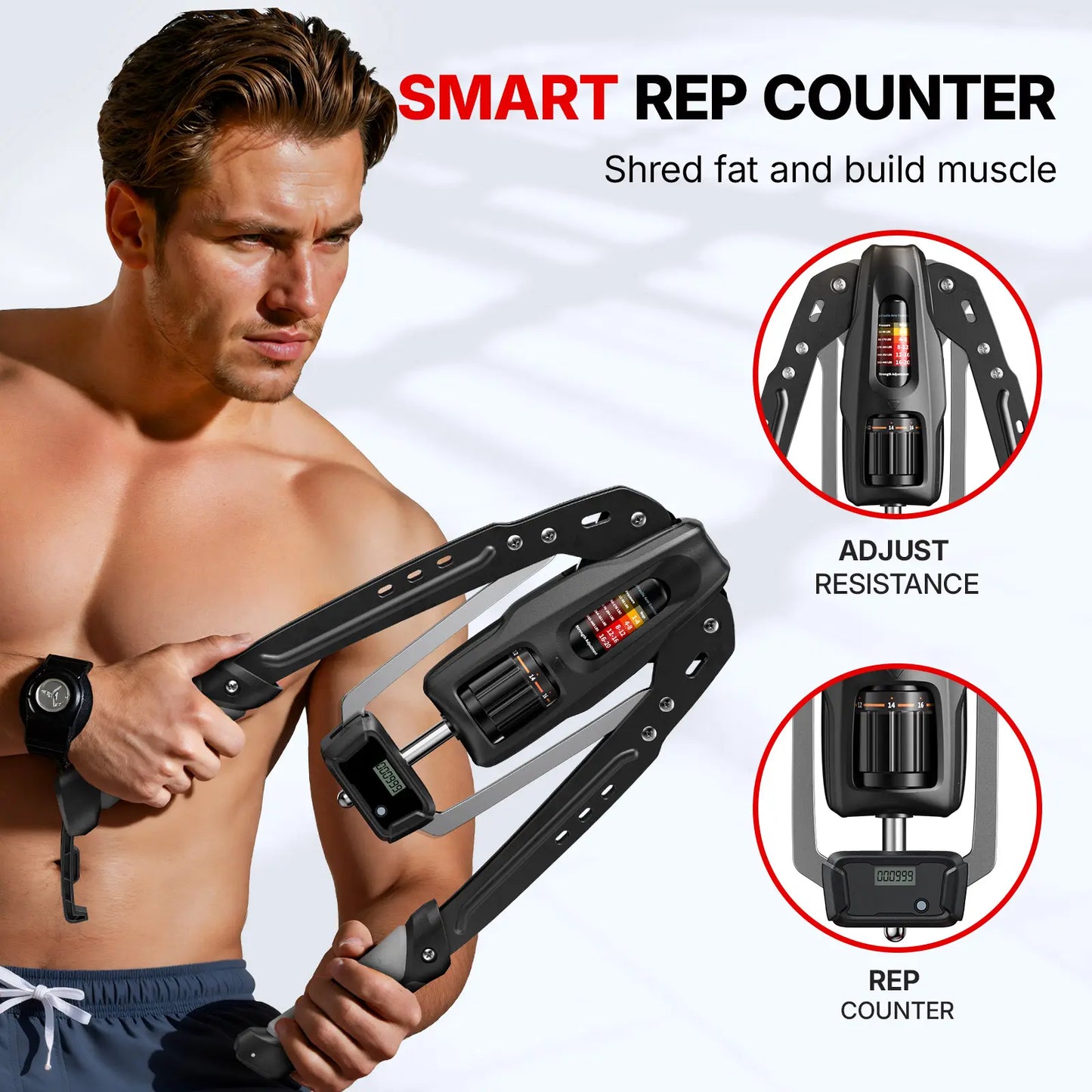 Adjustable Hydraulic Arm Trainer | 22-440lbs Foldable