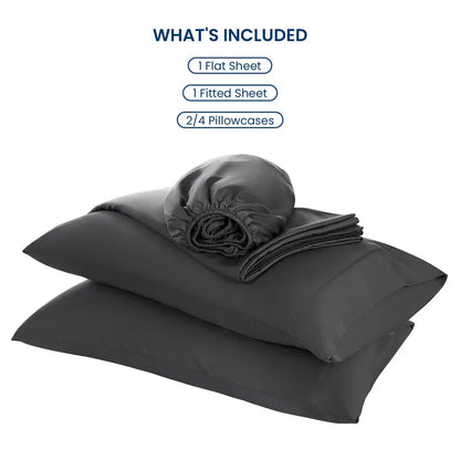 Bamboo Sheets Set 6 Pc,Cooling Breathable & Hotel Luxury Super Silky Soft, 16'' Deep Pocket.